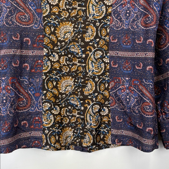 Anthropologie Antik Batik Keith Printed Silk Blouse Size Medium - Picture 9 of 10